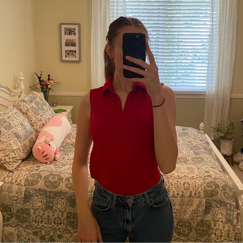 INC Petite collared tank top